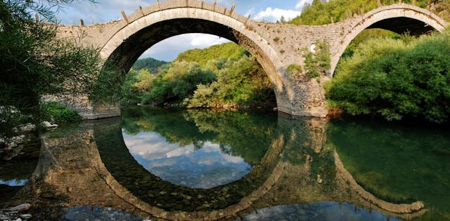 Stone arched bridge in the Zagori region